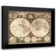 thumbnail image 1 of De Wit, Frederick 14x12 Black Modern Framed Museum Art Print Titled - World Map, 1 of 5