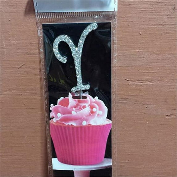 De Yi Enterprise 33016-Y Cupcake Monogram Toppers - Y