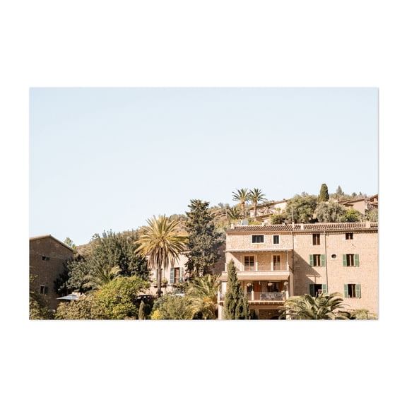 Deía, Mallorca - Deià Balearic Islands Spain Photography Mediterranean Architecture Palm Tree Rural Landscape Scenic Tropical Unframed Wall Art Print 32 x 48 inches