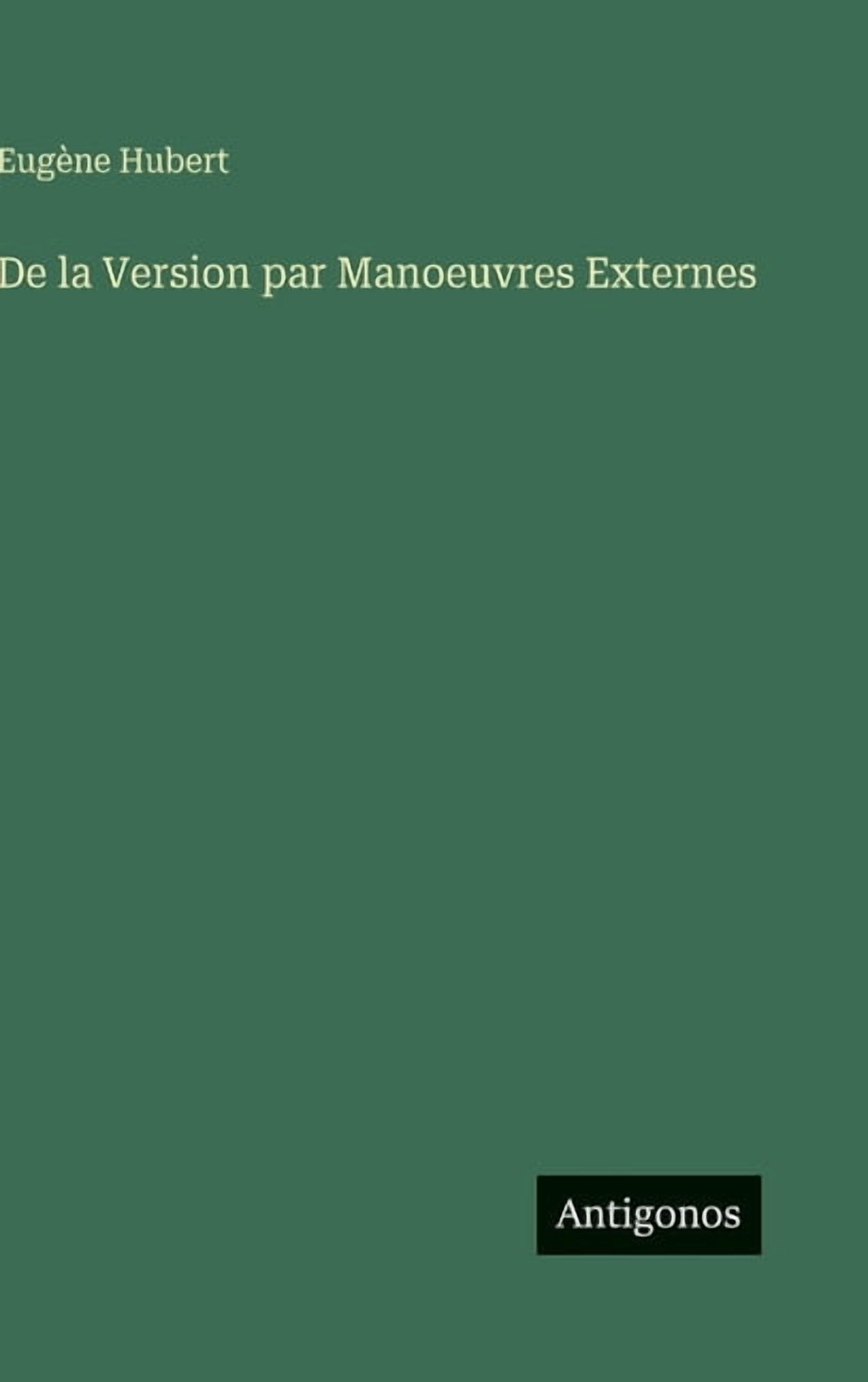 De la Version par Manoeuvres Externes, (Hardcover)