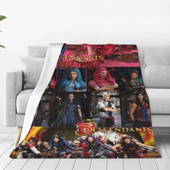 De-scen-dants Zombies Red Soft Micro Fleece Cozy Throw Blanket Lightweight Fuzzy Flannel Blankets Sofa Decor Gifts
