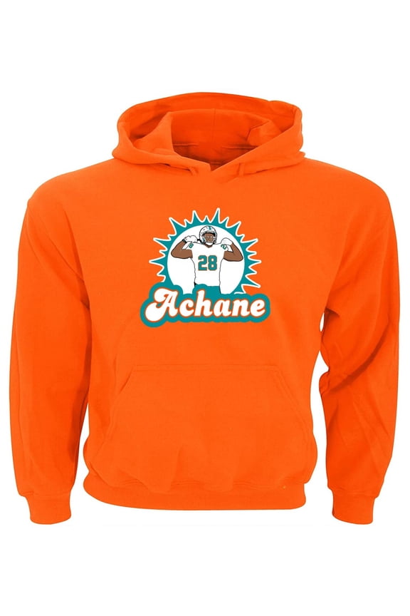 De'von Devon Achane Dolphins Logo Hooded Sweatshirt Hoodie