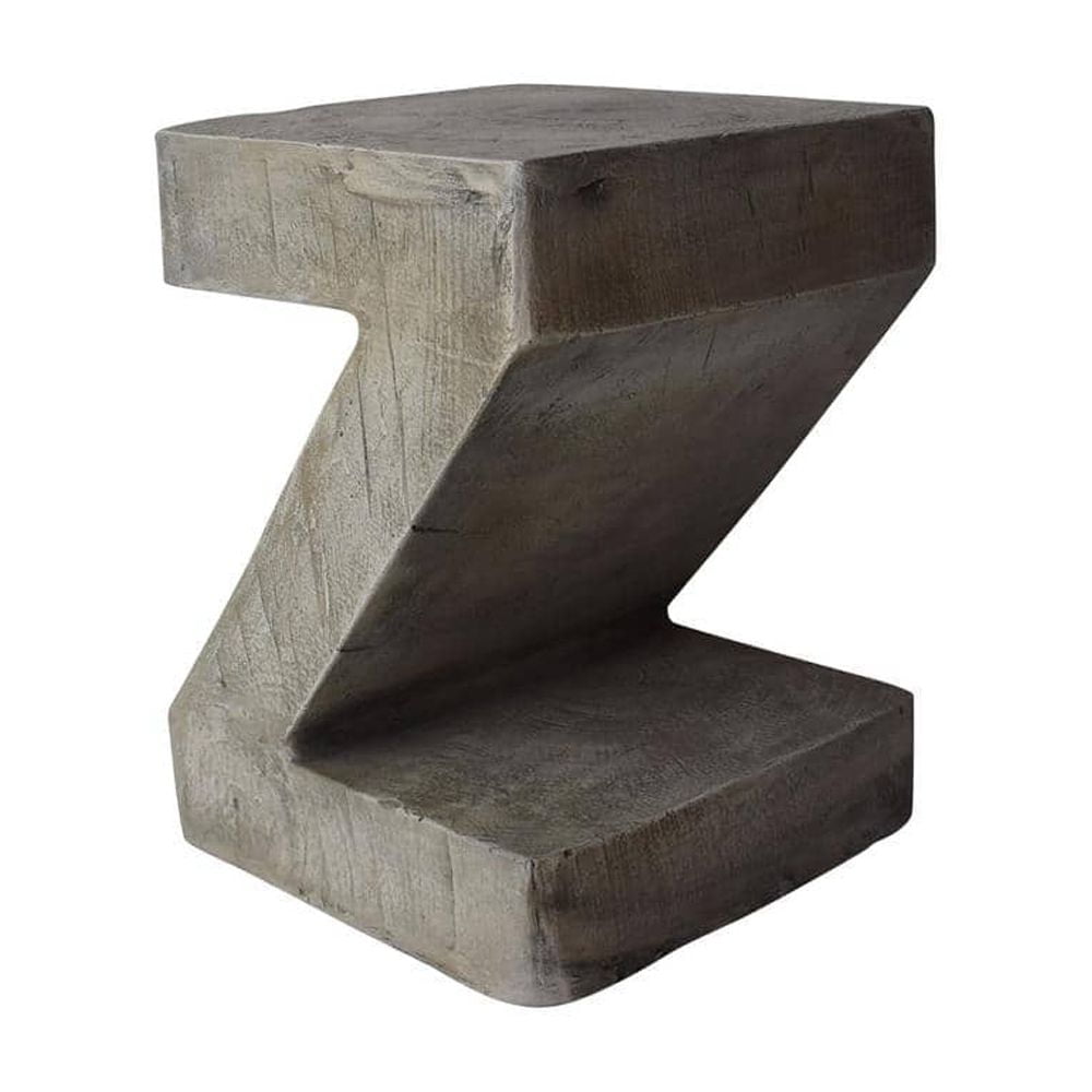 Jingle Light Gray Z-Shaped Concrete Outdoor Accent Table