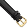 thumbnail image 1 of DeBeer 14mm Black Leather with Gold-tone Buckle 6.75 inch Watch Band, 1 of 6