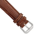 thumbnail image 1 of DeBeer 18mm Havana Brown Snake Grain Leather with Silver-tone Buckle 7.5 inch Watch Band, 1 of 4