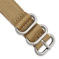 thumbnail image 1 of DeBeer 18mm Two-Piece Khaki Brown Ballistic Nylon with Brushed Stainless Steel Buckle and Quick Release Spring Bars 8.5 inch Watch Band, 1 of 3