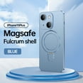thumbnail image 1 of DeCase Magnetic Matte Case for iPhone 15 Plus - All-Inclusive Lens Film, Foldable Ring Kickstand, MagSafe Compatible, Slim Lightweight Shockproof Protection, Blue, 1 of 11