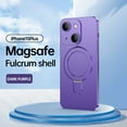 thumbnail image 1 of DeCase Magnetic Matte Case for iPhone 15 Plus - All-Inclusive Lens Film, Foldable Ring Kickstand, MagSafe Compatible, Slim Lightweight Shockproof Protection, Dark Purple, 1 of 11