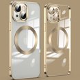 thumbnail image 1 of DeCase Slim Fit Case for iPhone 15 Plus Crystal Clear MagSafe Magnetic Plating, Fashionable Lightweight Design, Shockproof Protection, Only Compatible with iPhone 15 Plus, Gold, 1 of 6
