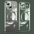 thumbnail image 1 of DeCase Slim Fit Case for iPhone 15 Plus Crystal Clear MagSafe Magnetic Plating, Fashionable Lightweight Design, Shockproof Protection, Only Compatible with iPhone 15 Plus,  Green, 1 of 6