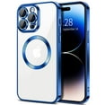 thumbnail image 1 of DeCase Slim Fit Case for iPhone 15 Pro Crystal Clear MagSafe Magnetic Plating, Fashionable Lightweight Design, Shockproof Protection, Only Compatible with iPhone 15 Pro, Navy Blue, 1 of 6