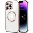 thumbnail image 1 of DeCase Slim Fit Case for iPhone 15 Pro Max Crystal Clear MagSafe Magnetic Plating, Fashionable Lightweight Design, Shockproof Protection, Only Compatible with iPhone 15 Pro Max, Rosegold, 1 of 4