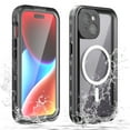 thumbnail image 1 of DeCase iPhone 15 Waterproof Case - Full-Body Rugged Protection, Built-in Screen Protector, Military-Grade Drop, Dust, and Waterproof, IP68 Rated, Heavy-Duty Magnetic Cover, Black, 1 of 12