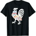thumbnail image 1 of DeColores Cursillo Rooster White Silhouette Faith Design T-Shirt, 1 of 4
