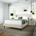thumbnail image 1 of DeCoro Coventry Upholstered Platform Metal Bed Frame, Queen, Linen, 1 of 10