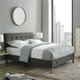 thumbnail image 1 of DeCoro Seattle Modern Tufted Upholstered Platform Bed | Headboard and Wood Frame with Wood Slat Support, King, Antonio Mid Night, 1 of 11