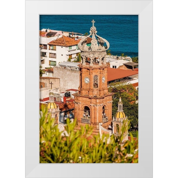 DeFreitas, Michael 23x32 White Modern Wood Framed Museum Art Print Titled - Our Lady of Guadalupe-Puerto Vallarta-Jalisco-Mexico