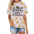 thumbnail image 1 of DeHolifer 101 Days of School Shirt for Women Dalmatian Dog Print Short Sleeve Crewneck T-shirt School Days Tee Tops Gold XL, 1 of 5