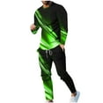 thumbnail image 1 of DeHolifer 2 Piece Outfits for Men Plus Size Crewneck Long Sleeve Pullover Sweatshirt Tracksuit Jogger Sweatpants Sweatsuit Set Green 4XL, 1 of 7