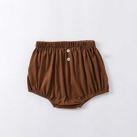 DeHolifer Baby Boys Girls Shorts Solid Color Elastic Waisted Button Cotton Summer Trendy Denim Shorts