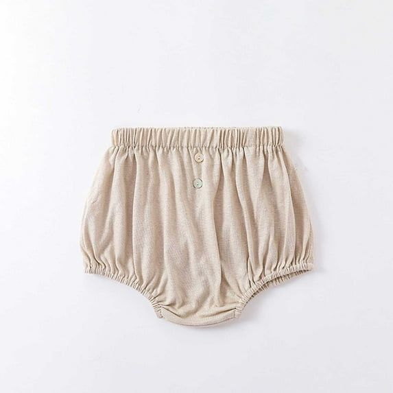 DeHolifer Baby Boys Girls Shorts Solid Color Elastic Waisted Button Cotton Summer Trendy Denim Shorts