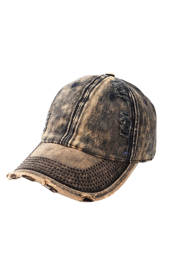 Baseball Cap Cotton Adjustable Classic Low Hat Unconstructed Plain Hole Out Peaked Cap for Men Women