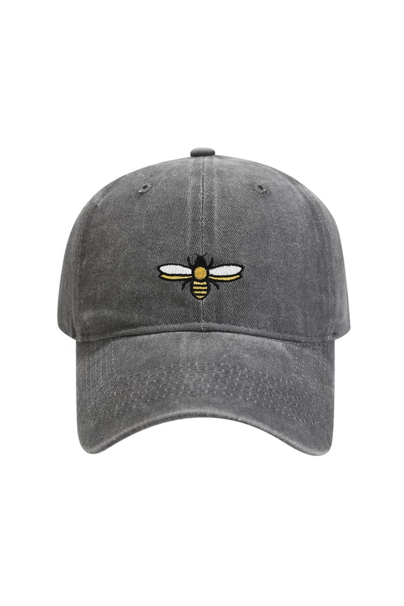 Baseball Cap for Women Men Burt's Bee Embroidered Washed - Adjustable Hat for Sun Protection & Sports