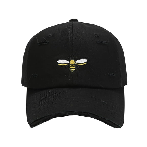 DeHolifer Baseball Cap for Women Men Burt's Bee Embroidered Washed - Adjustable Hat for Sun Protection & Sports