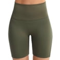 thumbnail image 1 of DeHolifer Biker Shorts for Women High Waist Solid Color Tummy Control Stretch Workout Yoga Running Gym Underwear Green S, 1 of 6