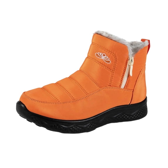 DeHolifer Boots for Women Plus-Size Fleece-Lined Thick-Soled Warm Comfortable Snow Boots with Zipper
