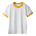 thumbnail image 1 of DeHolifer Boys Girls Short Sleeve T Shirts Kids Summer Color Block Crewneck Tops Fashion Cotton Tees for 3 Years, 1 of 8