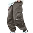 thumbnail image 1 of DeHolifer Boys' Pants Outdoor Windproof Waterproof Sports Elastic Waisted Straight Leg Cargo Pants with Multi Pockets,13 Years, 1 of 3