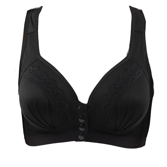 DeHolifer Bras for Women No Underwire Push Up Wirefree Front Close Snap Builtup Sports Bras Daisy Bra Plus Size Everyday Bras Pink 46