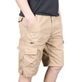 thumbnail image 1 of DeHolifer Cargo Shorts for Men Plus Size Elastic Waisted Solid Color Outdoor Sports Straight Leg Cargo Shorts with Multi Pocket Khaki 3XL, 1 of 8
