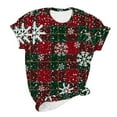 thumbnail image 1 of DeHolifer Christmas Shirts for Women Xmas Printed Tree Shirt Top Short Sleeve Crew Neck Casual Plus Size T Shirt Red M, 1 of 4