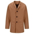 thumbnail image 1 of DeHolifer Coat for Men Casual Solid Color Button Long Sleeve Stand Up Collar Long Outwear Trench Coat Khaki M, 1 of 5