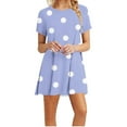 DeHolifer Dresses for Women 2025 Summer Casual Wave Point Crewneck