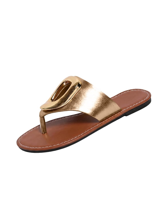 Flip-Flops for Women Thong Sandals Flat Slides Beach Comfort Open Square Toe Ladies Slipper Dressy Summer Casual Shoes