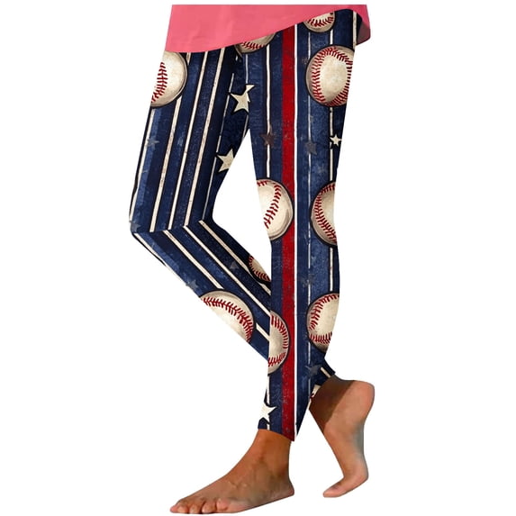 DeHolifer Game Day Football Capri Leggings for Women's Football Season Yoga Pants Sunday Tummy Control Graphic Workout Leggings Navy 2XL