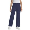 thumbnail image 1 of DeHolifer Girl's Pants Elastic Mid Waisted Button Down Straight Leg Pants Casual Solid Trousers with Pockets,15Years, 1 of 7
