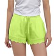 thumbnail image 1 of QQAMB Girls' Cotton Linen Shorts Elastic Waisted Drawstring Lace Solid Color Summer Loose Comfy Shorts with Pocket,4 Years, 1 of 8