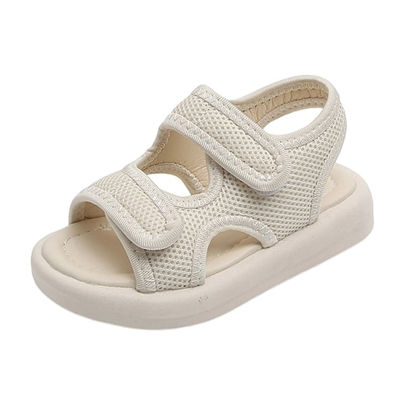 DeHolifer Girls Sandals Toddler Open Toe Two Adjustable Strapped Non-slip Sandals with Hook & Loop Kids Summer Shoes