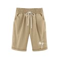 thumbnail image 1 of DeHolifer Girls Sweat Shorts Cotton Linen Casual Summer Loose Drawstring Lounge Running Athletic Shorts with Pockets,11-12Years, 1 of 5
