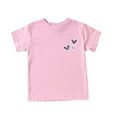 thumbnail image 1 of DeHolifer Girls T Shirts Casual Short Sleeve Kids Soft Heart Printed Tunic Tops Loose Summer Tees Blouses Pink,110, 1 of 5