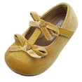 thumbnail image 1 of DeHolifer Girls Velvet Mary Jane Shoes Cute Bow Patchwork Princess Shoes Flower Girl Wedding Party Shoes, 1 of 6