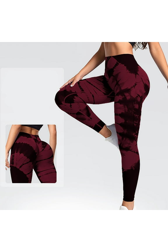 DeHolifer High Waisted Leggings for Women, Buttery Soft Workout Yoga Leggings Wine L