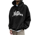 thumbnail image 1 of DeHolifer Hoodies for Men Los Angeles Letter Print Pullover Tops Long Sleeve Hoodies Sweatshirt with Pocket Black 3XL, 1 of 6