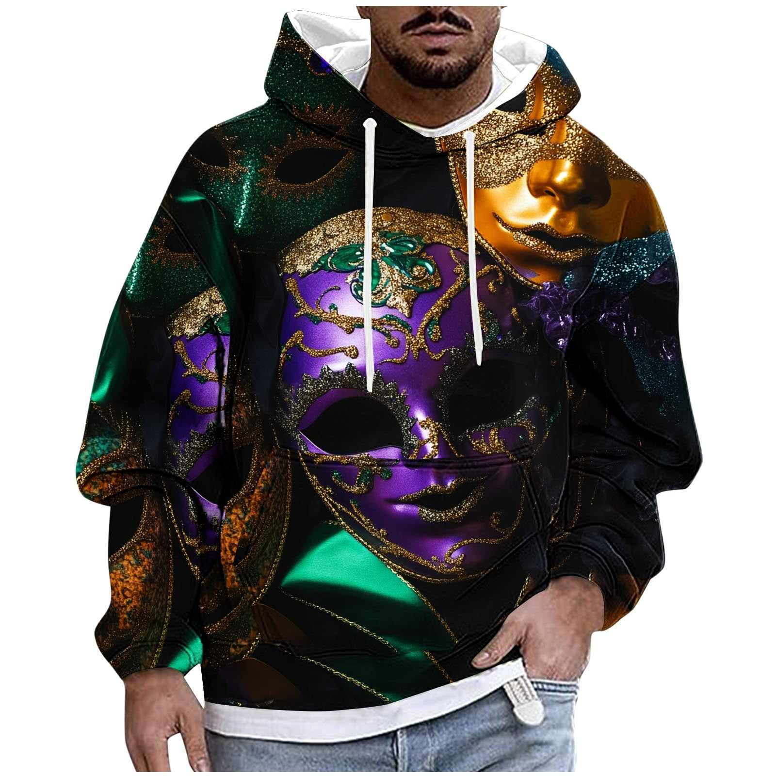 mardi gras drawstring bag