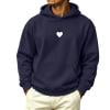 DeHolifer Hoodies for Men Plus Size Casual Printed Long Sleeve Pullover Sweatshirts with Pocket Navy M
