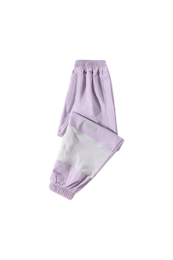 DeHolifer Kid Pants Solid Color Elastic Waisted Straight Leg Quick Dry Sports Boys Girls Trousers,9 Years